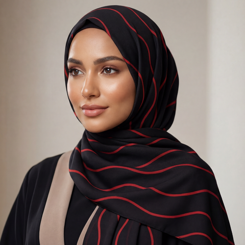 Burgundy hijab front