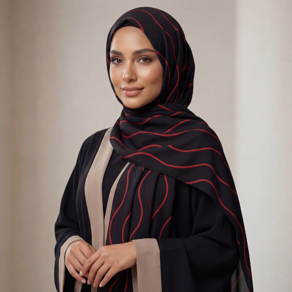 Burgundy hijab side