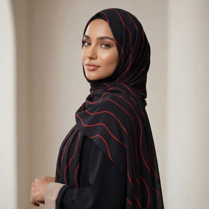 Burgundy hijab back